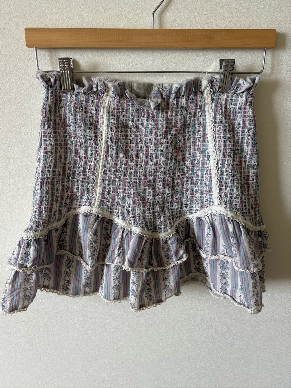 Loveshack Fancy Floral Ruffled Mini Skirt Made in India